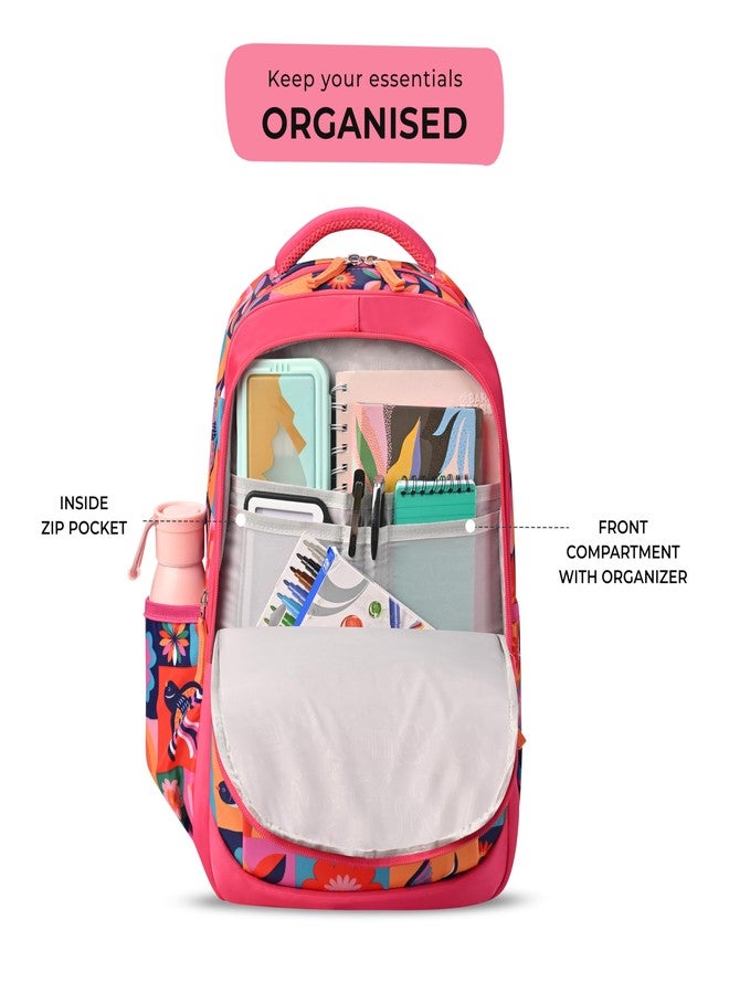 Gear Florentine 19"/24L Large Water Resistant School Bag/Casual Backpack/Daypack/Laptop Bag for Boys/Girls (Pink - Blue) - Image 5